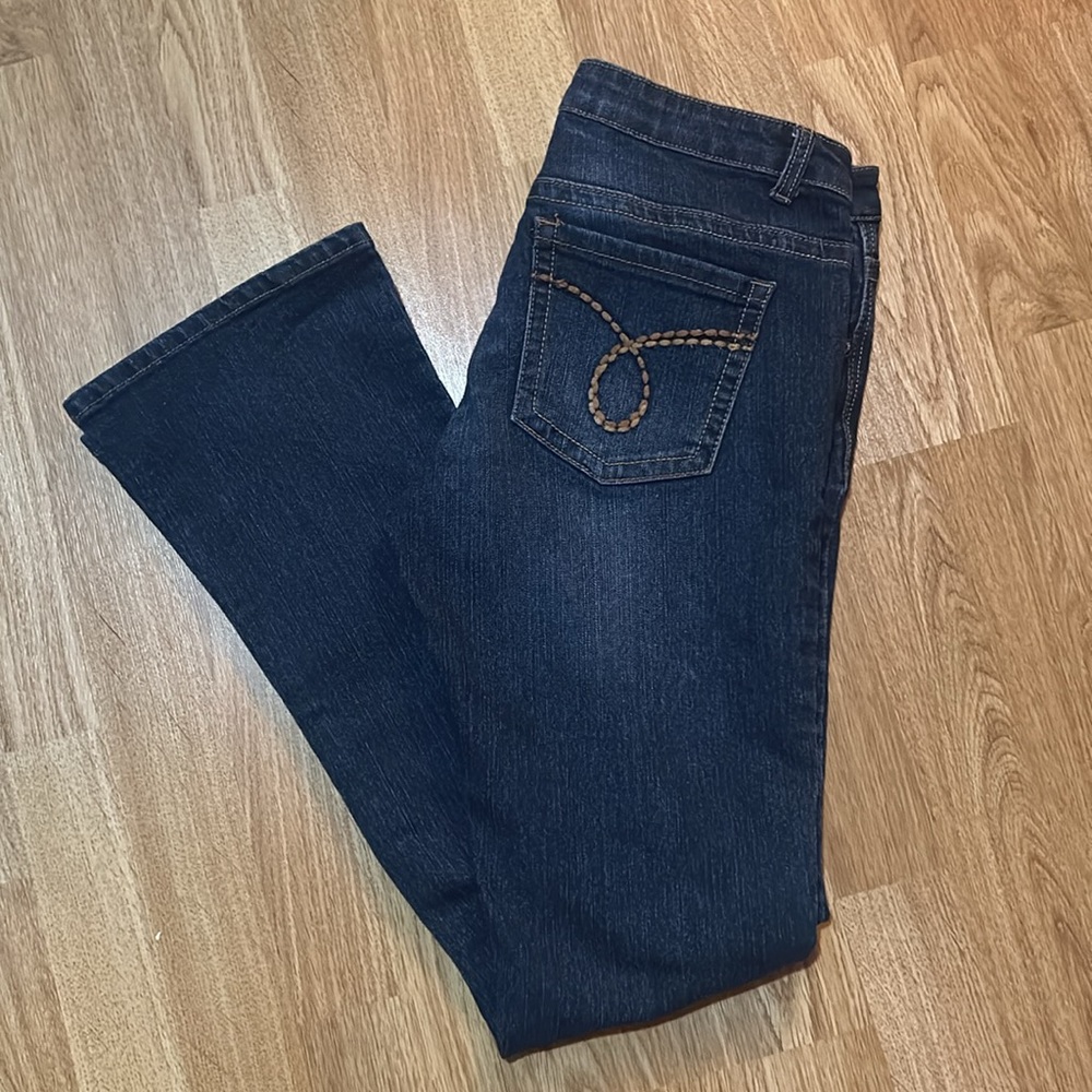 Rue 21 Women's Deep Blue Dark Wash Slim Boot Low Rise Jeans Size 9/10R - Picture 11 of 11